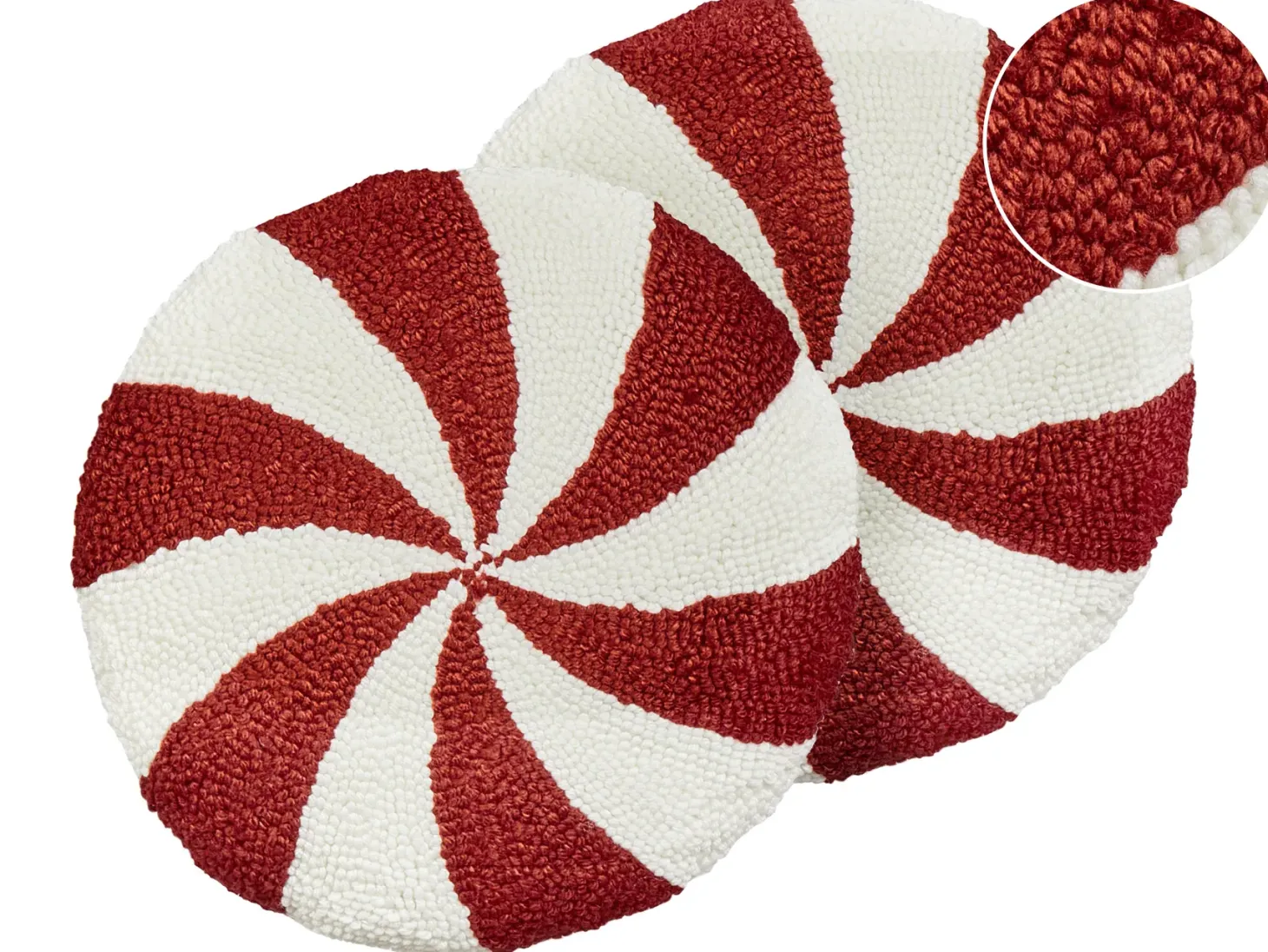 Zestaw 2 poduszek dekoracyjnych SWIRL CANDY Boucle 40 x 40 cm Czerwony
