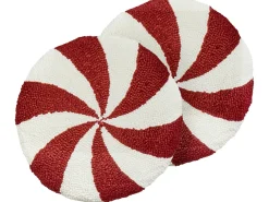 Zestaw 2 poduszek dekoracyjnych SWIRL CANDY Boucle 40 x 40 cm Czerwony