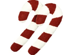 Zestaw 2 poduszek dekoracyjnych CANDY CANE Boucle 22 x 55 cm Czerwony Wzór świąteczny