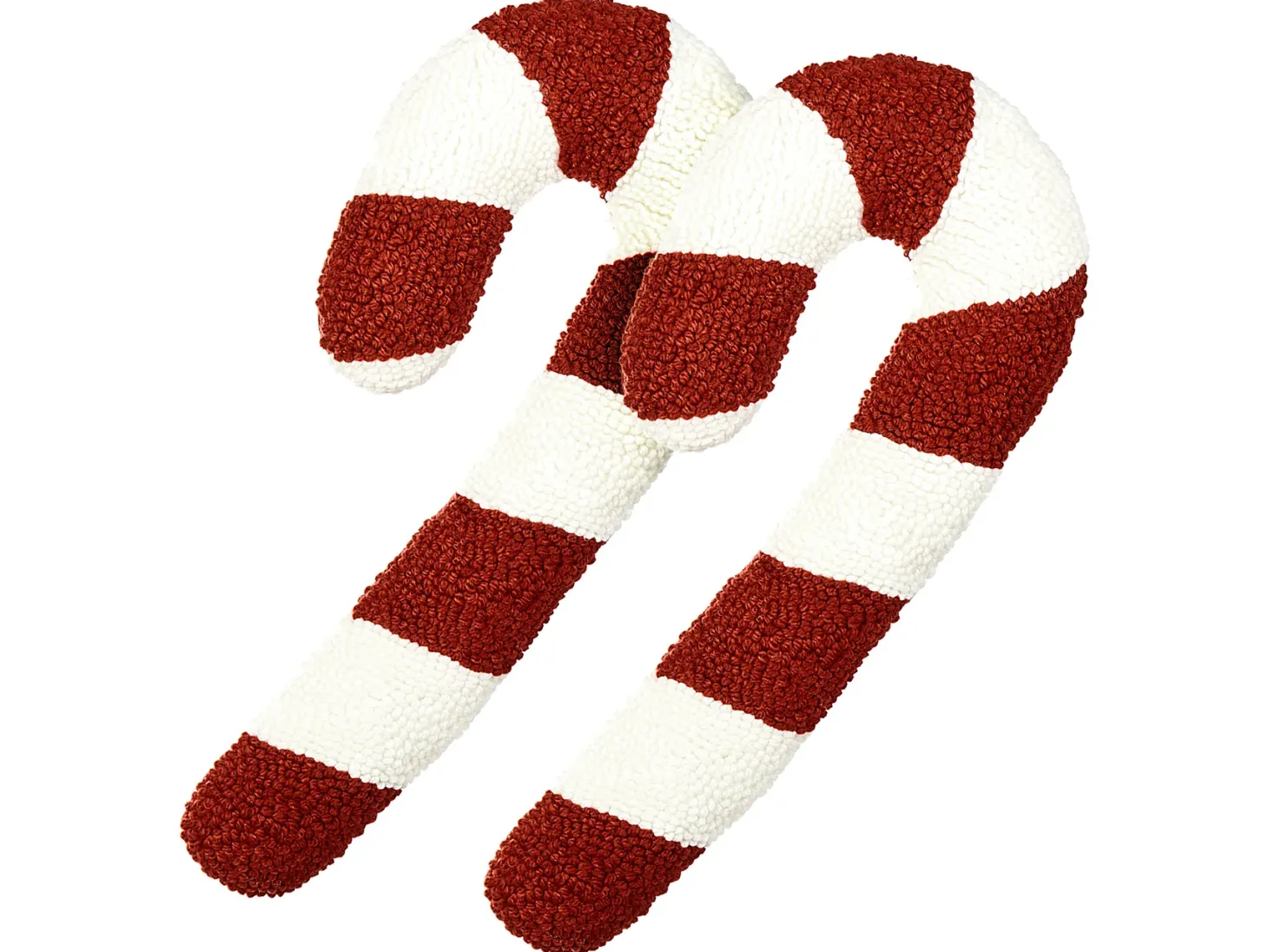 Zestaw 2 poduszek dekoracyjnych CANDY CANE Boucle 22 x 55 cm Czerwony Wzór świąteczny