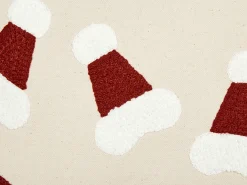 Zestaw 2 poduszek dekoracyjnych SUGARPLUM Bawełna 45 x 45 cm Jasnobeżowy Wzór świąteczny