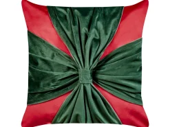 Zestaw 2 poduszek dekoracyjnych MARSHMALLOW Welur 45 x 45 cm Czerwony Wzór świąteczny