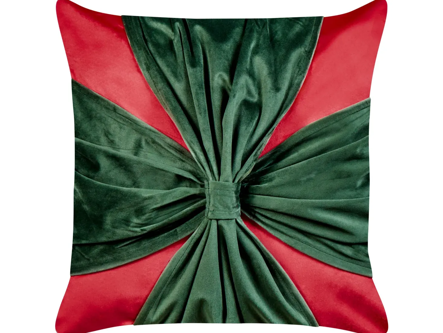 Zestaw 2 poduszek dekoracyjnych MARSHMALLOW Welur 45 x 45 cm Czerwony Wzór świąteczny