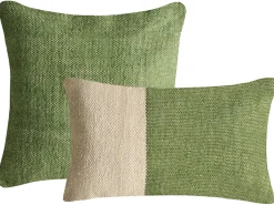 Zestaw 2 poduszek dekoracyjnych ANISOPTERA Bawełna 30 x 50 cm 45 x 45 cm Zielony Jednolity