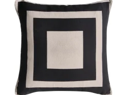 Zestaw 3 poduszek dekoracyjnych MERBAU Bawełna 45 x 45 cm Czarny/ beżowy Wzór abstrakcyjny