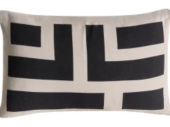Zestaw 3 poduszek dekoracyjnych AGATHIS Bawełna 30 x 50 cm Czarny/ beżowy Wzór abstrakcyjny
