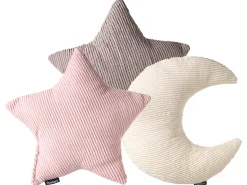 Zestaw 3 poduszek dekoracyjnych LUNA Sztruks 35 x 30 cm 35 x 35 cm Kolorowy Jednolity