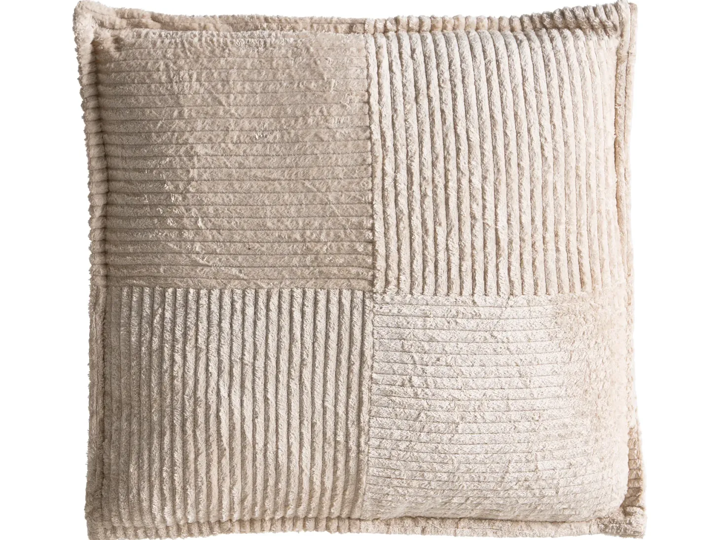 Zestaw 2 poduszek dekoracyjnych MARANTA Sztruks 30 x 30 cm 45 x 45 cm Jasnobeżowy Jednolity