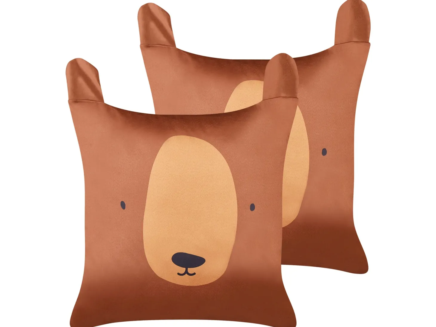 Zestaw 2 poduszek dekoracyjnych TEDDYBEAR Bawełna 45 x 45 cm Brązowy