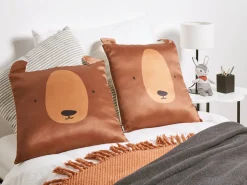 Zestaw 2 poduszek dekoracyjnych TEDDYBEAR Bawełna 45 x 45 cm Brązowy