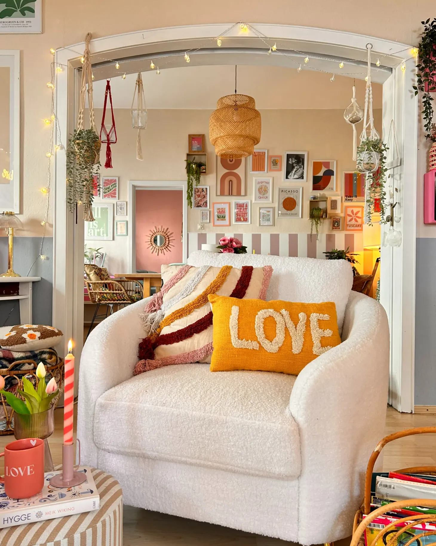 Zestaw 2 poduszek dekoracyjnych LOVE Bawełna 30 x 50 cm Żółty
