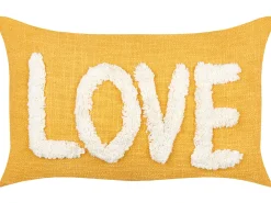 Zestaw 2 poduszek dekoracyjnych LOVE Bawełna 30 x 50 cm Żółty