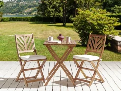Zestaw 2 poduszek na krzesło ogrodowe TERNI 37 x 34 cm Złamana biel