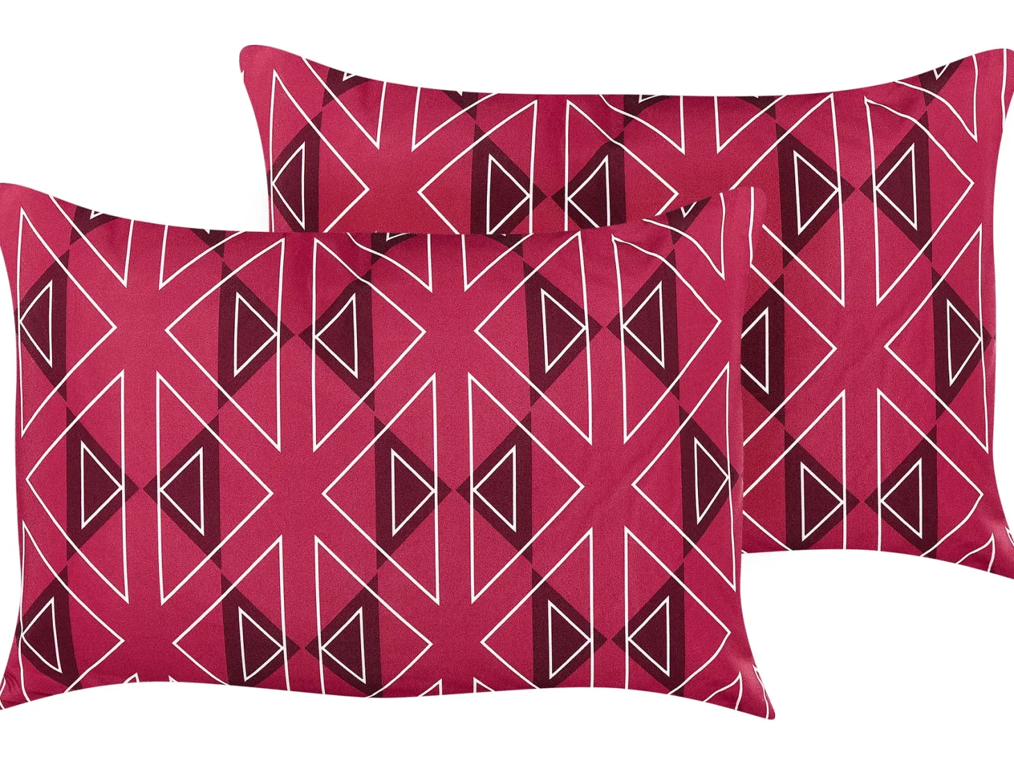 Zestaw 2 poduszek ogrodowych MEZZANO Wzór geometryczny 40 x 60 cm Fuksja