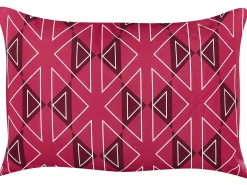 Zestaw 2 poduszek ogrodowych MEZZANO Wzór geometryczny 40 x 60 cm Fuksja