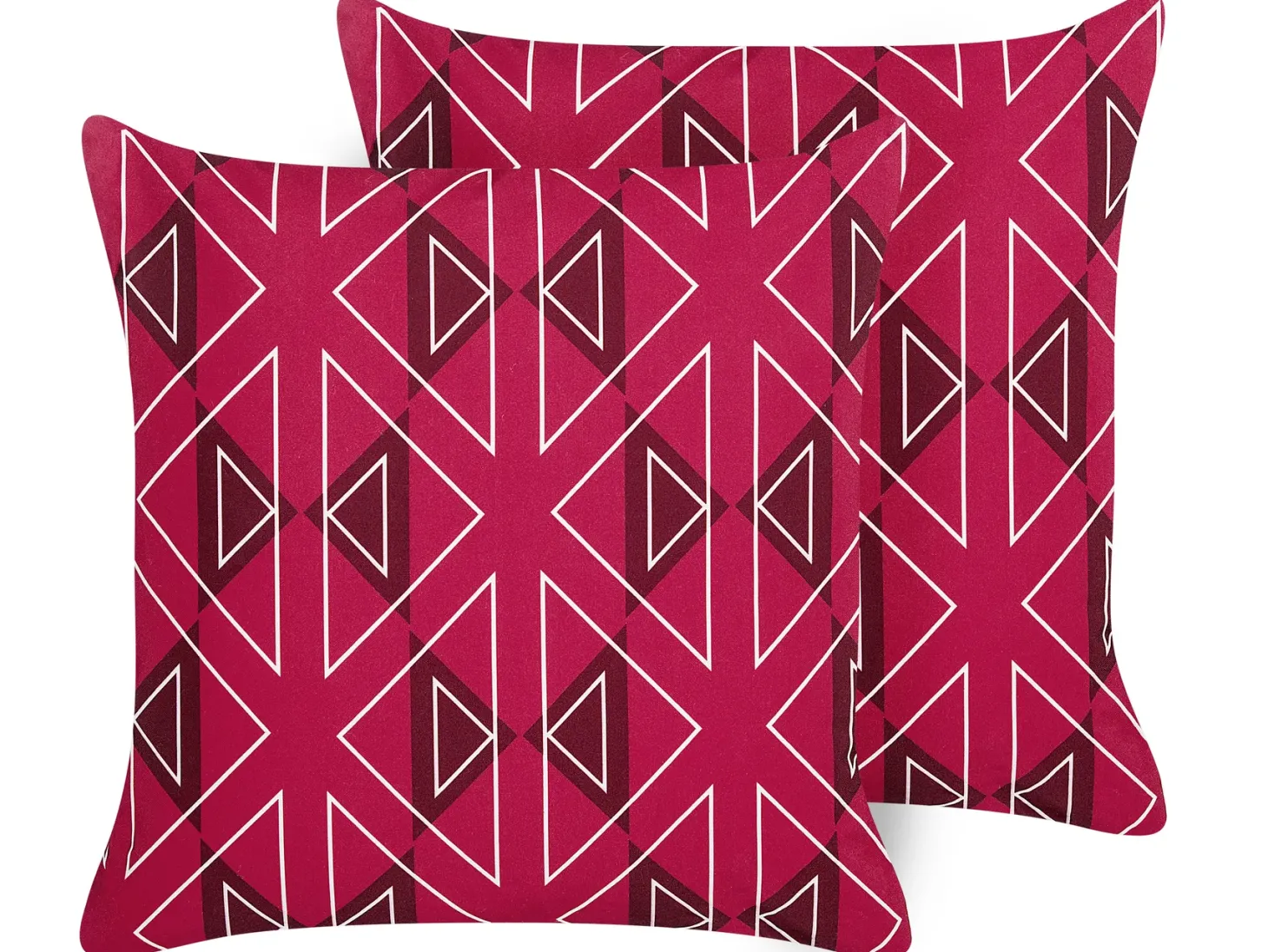 Zestaw 2 poduszek ogrodowych MEZZANO Wzór geometryczny 45 x 45 cm Różowy