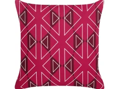 Zestaw 2 poduszek ogrodowych MEZZANO Wzór geometryczny 45 x 45 cm Różowy