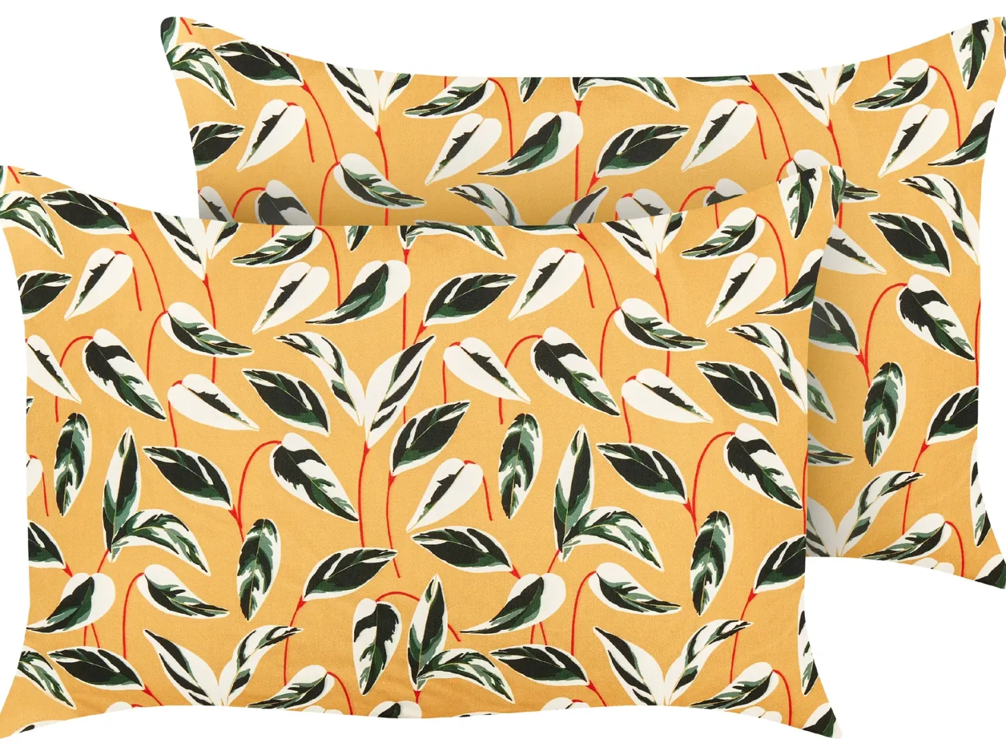 Zestaw 2 poduszek ogrodowych TAGGIA Wzór roślinny 40 x 60 cm Żółty
