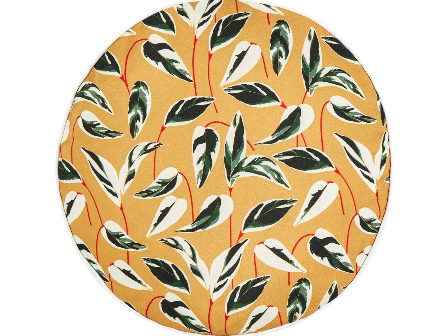Zestaw 2 poduszek ogrodowych TAGGIA Wzór roślinny 40 x 40 cm Żółty