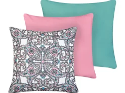 Zestaw 3 poduszek ogrodowych TIDE Jednolity Wzór orientalny 45 x 45 cm Kolorowy