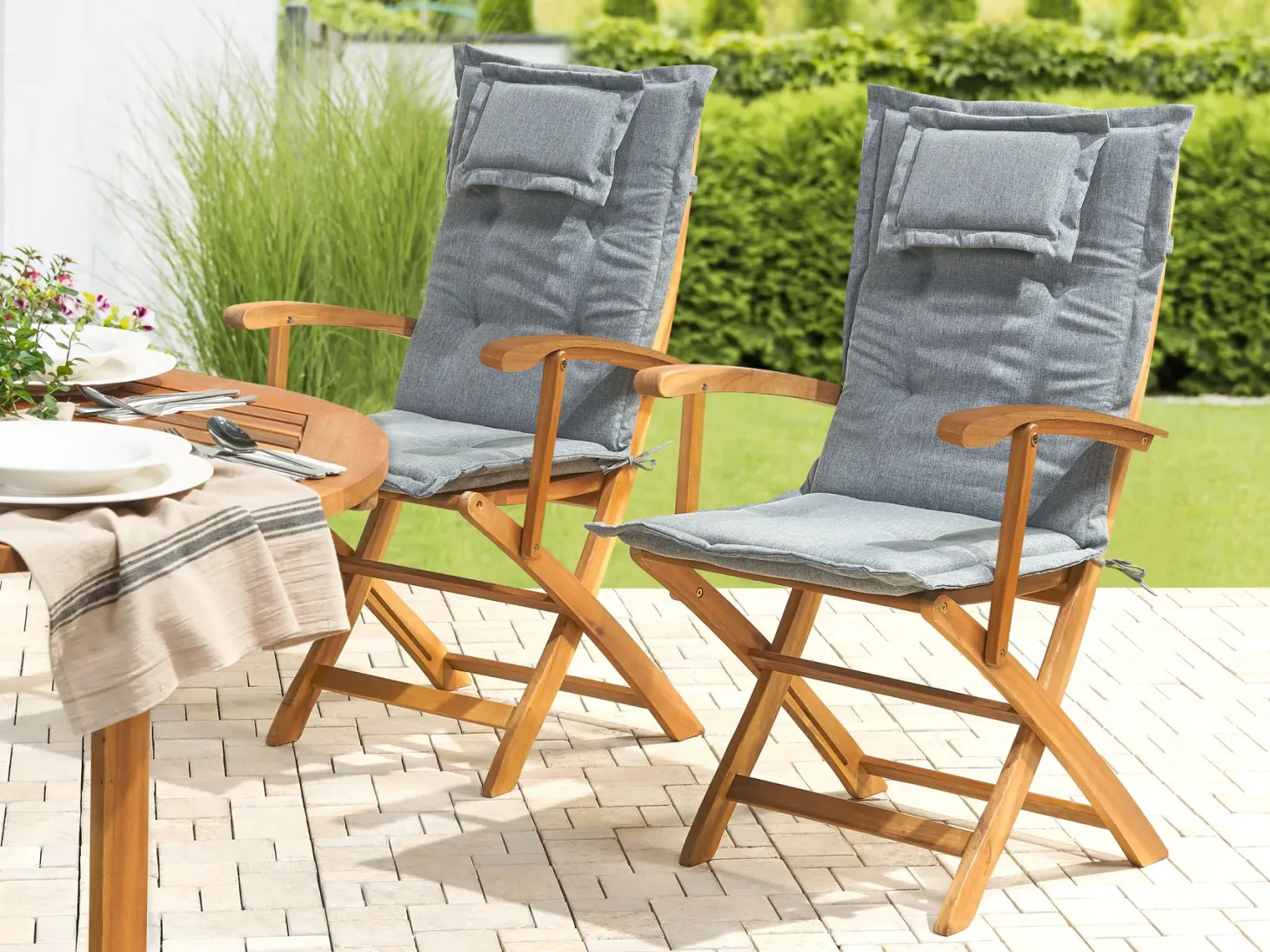 Zestaw 2 poduszek siedziskowych/oparciowych MAUI 40 x 54 cm Szary