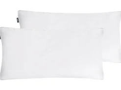 Zestaw 2 poduszek VIHREN Niska Kacze pióra i puch 40 x 80 cm Biały