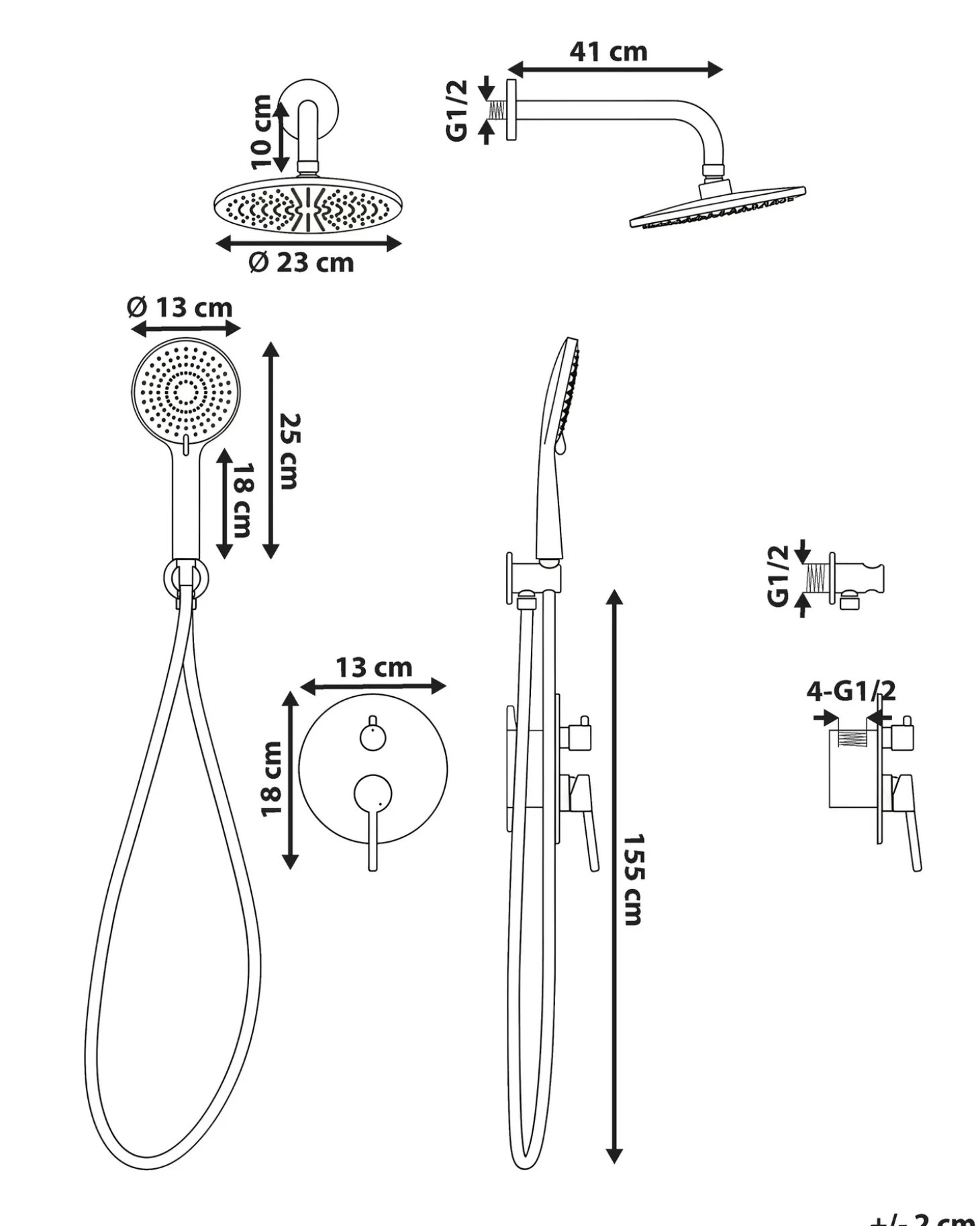 Sale Zestaw prysznicowy podtynkowy z deszczownicą PUELO Kolumny Prysznicowe|Wszystkie Baterie Łazienkowe