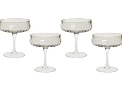 Zestaw 4 pucharków do szampana QUARTZ 170 ml Szary
