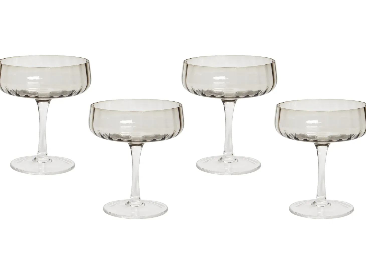 Zestaw 4 pucharków do szampana QUARTZ 170 ml Szary
