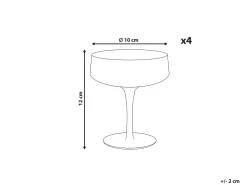 Zestaw 4 pucharków do szampana QUARTZ 170 ml Szary