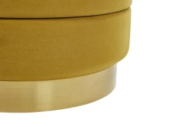 Zestaw 2 pufów ze schowkiem GARLAND Welur Musztardowy