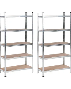 Zestaw 2 regałów magazynowych XITTA Metal 180 cm 90 cm Srebrny