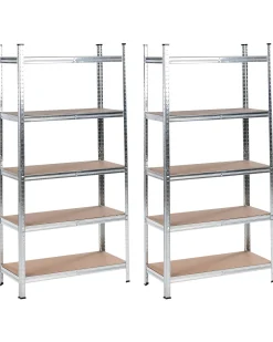 Zestaw 2 regałów magazynowych XITTA Metal 150 cm 75 cm Srebrny