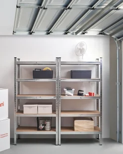 Zestaw 2 regałów magazynowych XITTA Metal 150 cm 75 cm Srebrny