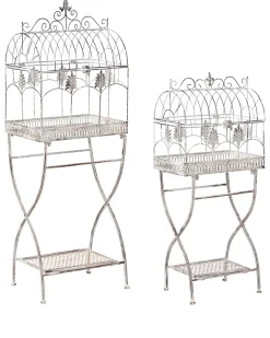 Zestaw 2 regałów z półkami SICILY Metal 122/90 cm 43/37 cm Szary