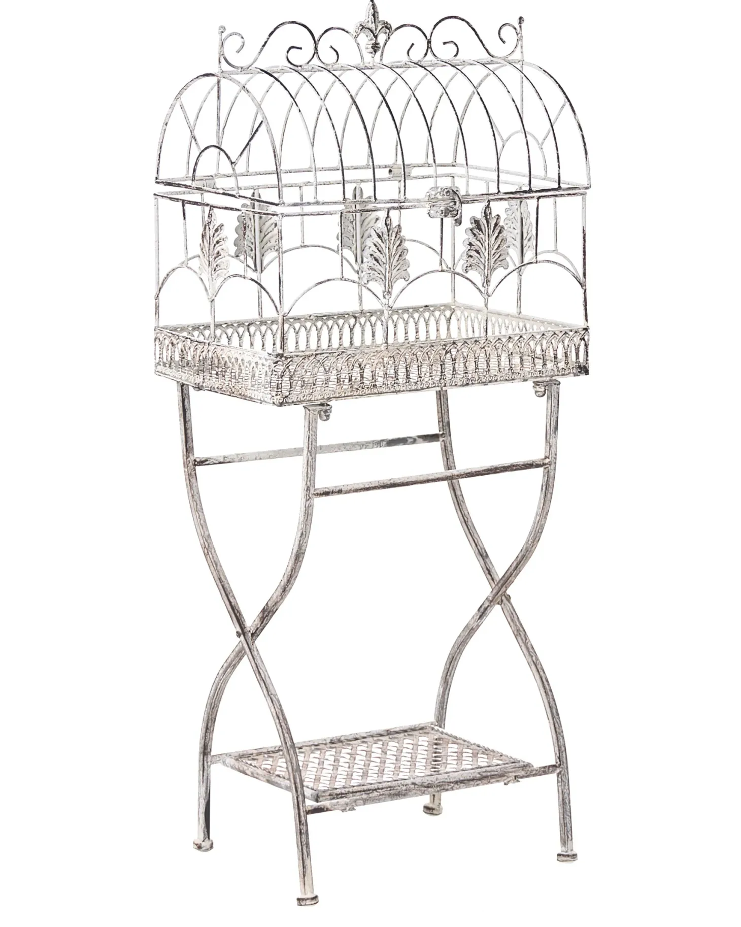 Zestaw 2 regałów z półkami SICILY Metal 122/90 cm 43/37 cm Szary