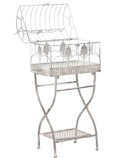 Zestaw 2 regałów z półkami SICILY Metal 122/90 cm 43/37 cm Szary