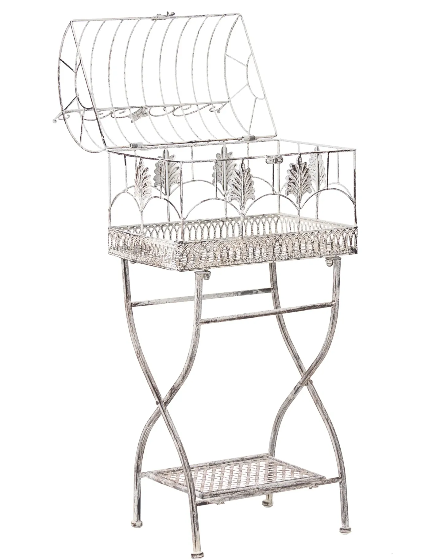Zestaw 2 regałów z półkami SICILY Metal 122/90 cm 43/37 cm Szary