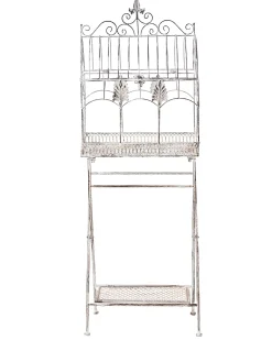 Zestaw 2 regałów z półkami SICILY Metal 122/90 cm 43/37 cm Szary