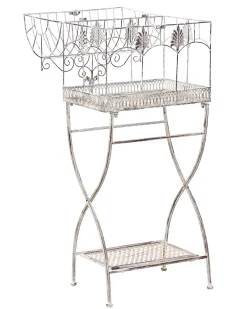 Zestaw 2 regałów z półkami SICILY Metal 122/90 cm 43/37 cm Szary