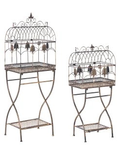 Zestaw 2 regałów z półkami SICILY Metal 122/90 cm 43/37 cm Czarny