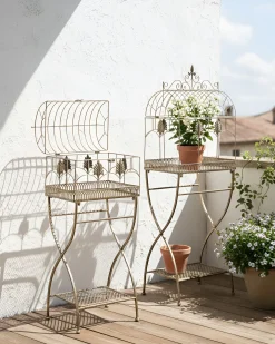 Zestaw 2 regałów z półkami SICILY Metal 122/90 cm 43/37 cm Czarny