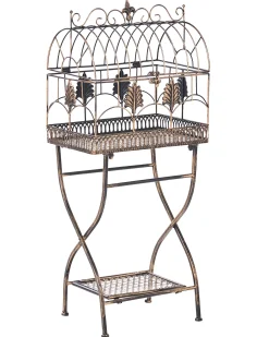Zestaw 2 regałów z półkami SICILY Metal 122/90 cm 43/37 cm Czarny