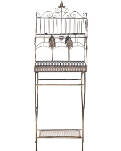 Zestaw 2 regałów z półkami SICILY Metal 122/90 cm 43/37 cm Czarny