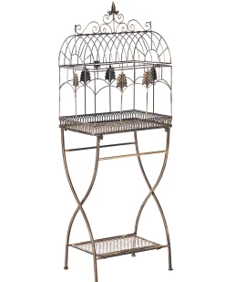 Zestaw 2 regałów z półkami SICILY Metal 122/90 cm 43/37 cm Czarny