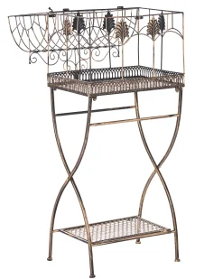Zestaw 2 regałów z półkami SICILY Metal 122/90 cm 43/37 cm Czarny