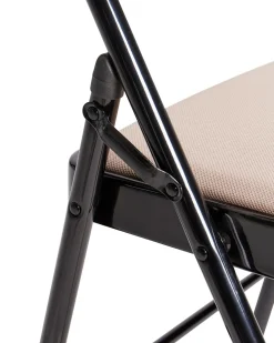 Discount Zestaw 4 składanych krzeseł SPARKS Metal Beżowy/ czarny Wszystkie Krzesła|Wszystkie Krzesła