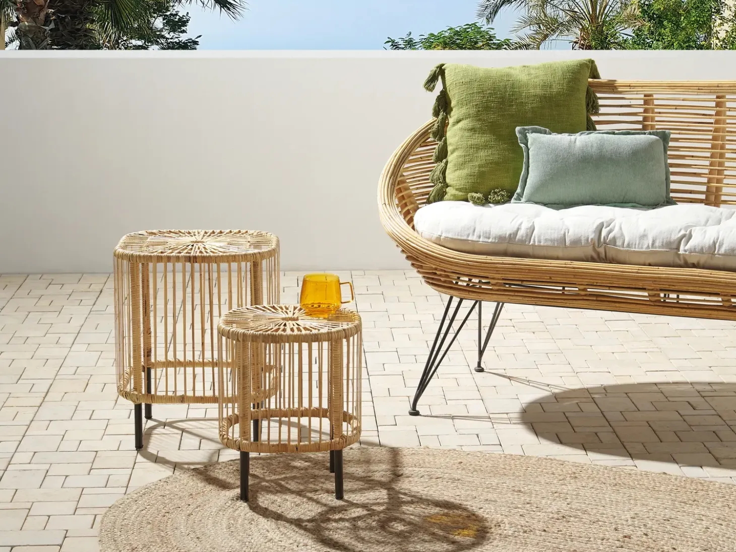 Outlet CESENATICO Rattan Naturalny Stoliki Kawowe|Wszystkie Stoły