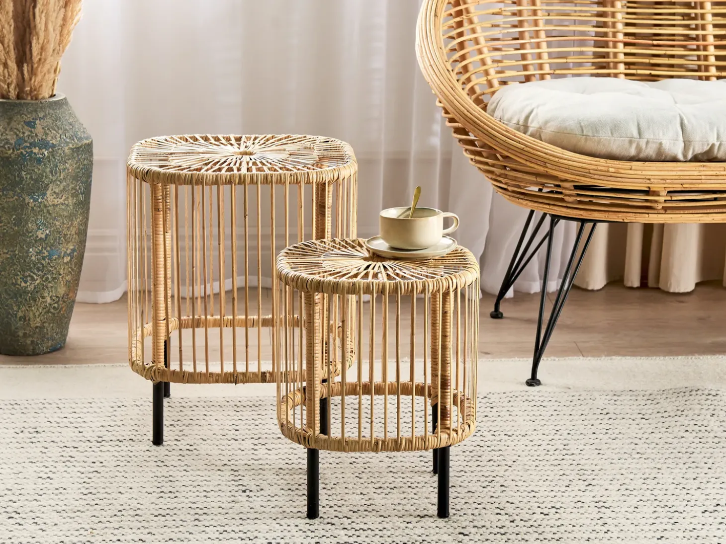 Outlet CESENATICO Rattan Naturalny Stoliki Kawowe|Wszystkie Stoły