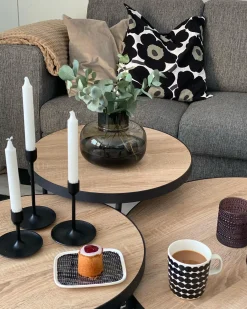 Discount Zestaw 3 stolików kawowych MELODY Jasnobrązowy Stoliki Kawowe|Wszystkie Stoły